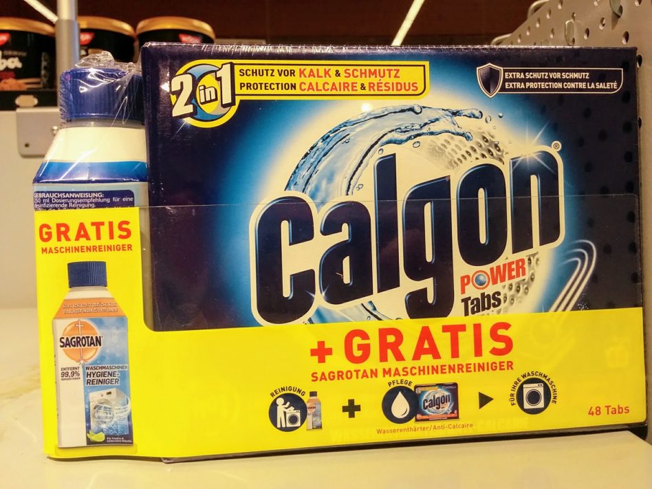 Calgon Power Tabs und Sagrotan Maschinenreiniger