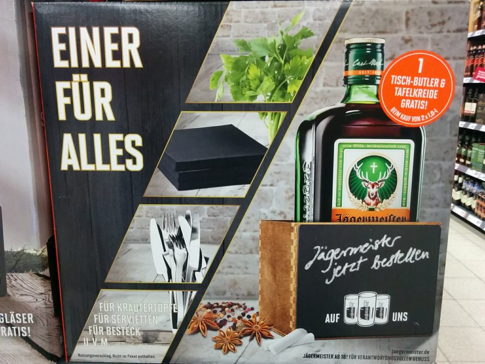 Jägermeister - Tisch-Butler, Tafelkreide