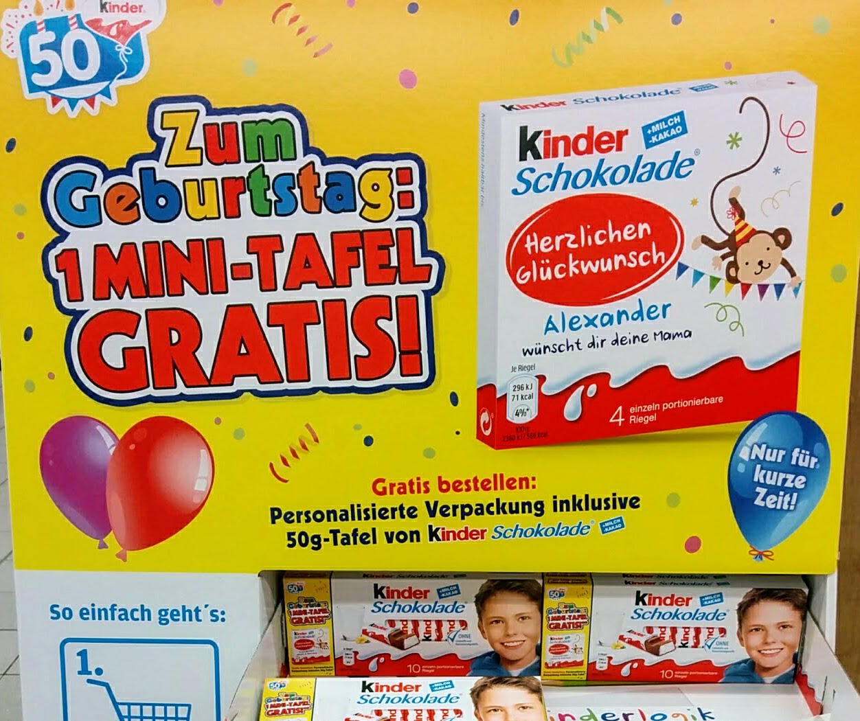 kinderschokolade - Mini-Tafel gratis