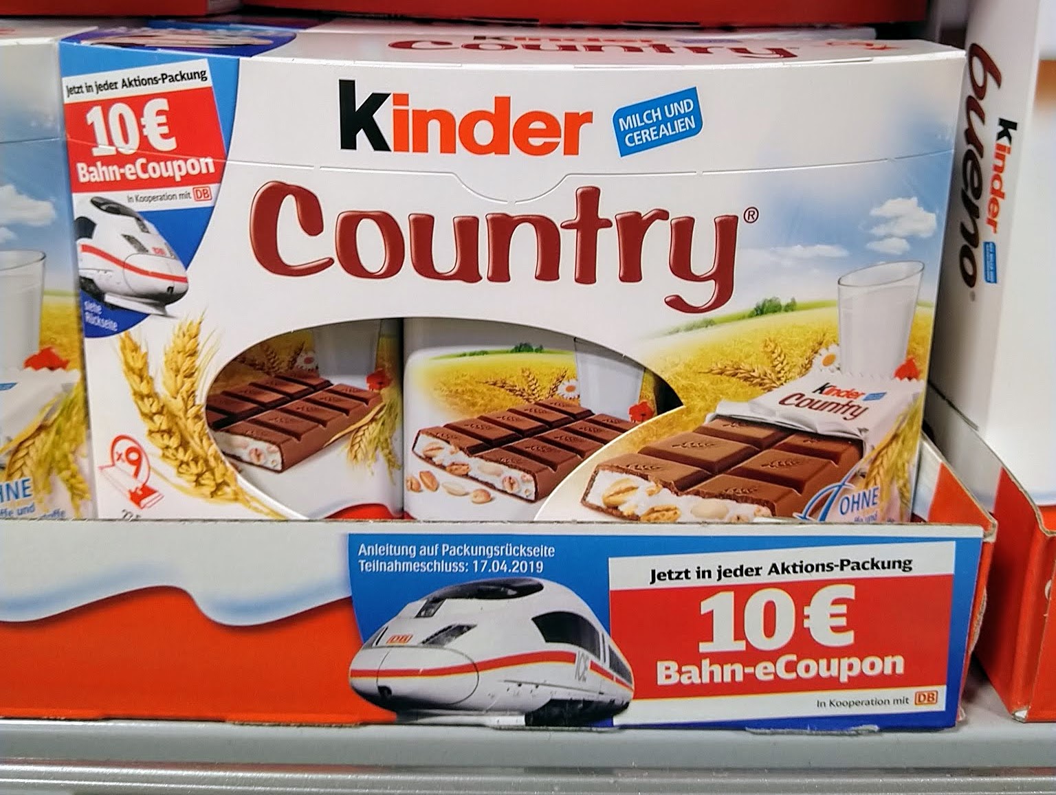 Duplo, Hanuta, Kinder 10EuroGutschein für Deutsche Bahn