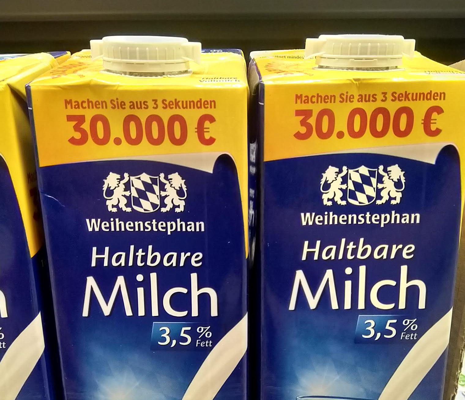 Weihenstephan H-Milch - Drei-Sekunden-Gewinnspiel