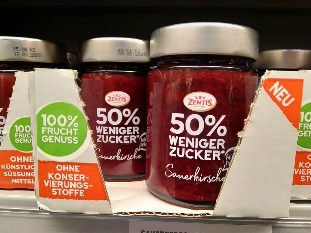 Zentis Fruchtaufstrich 50% weniger Zucker