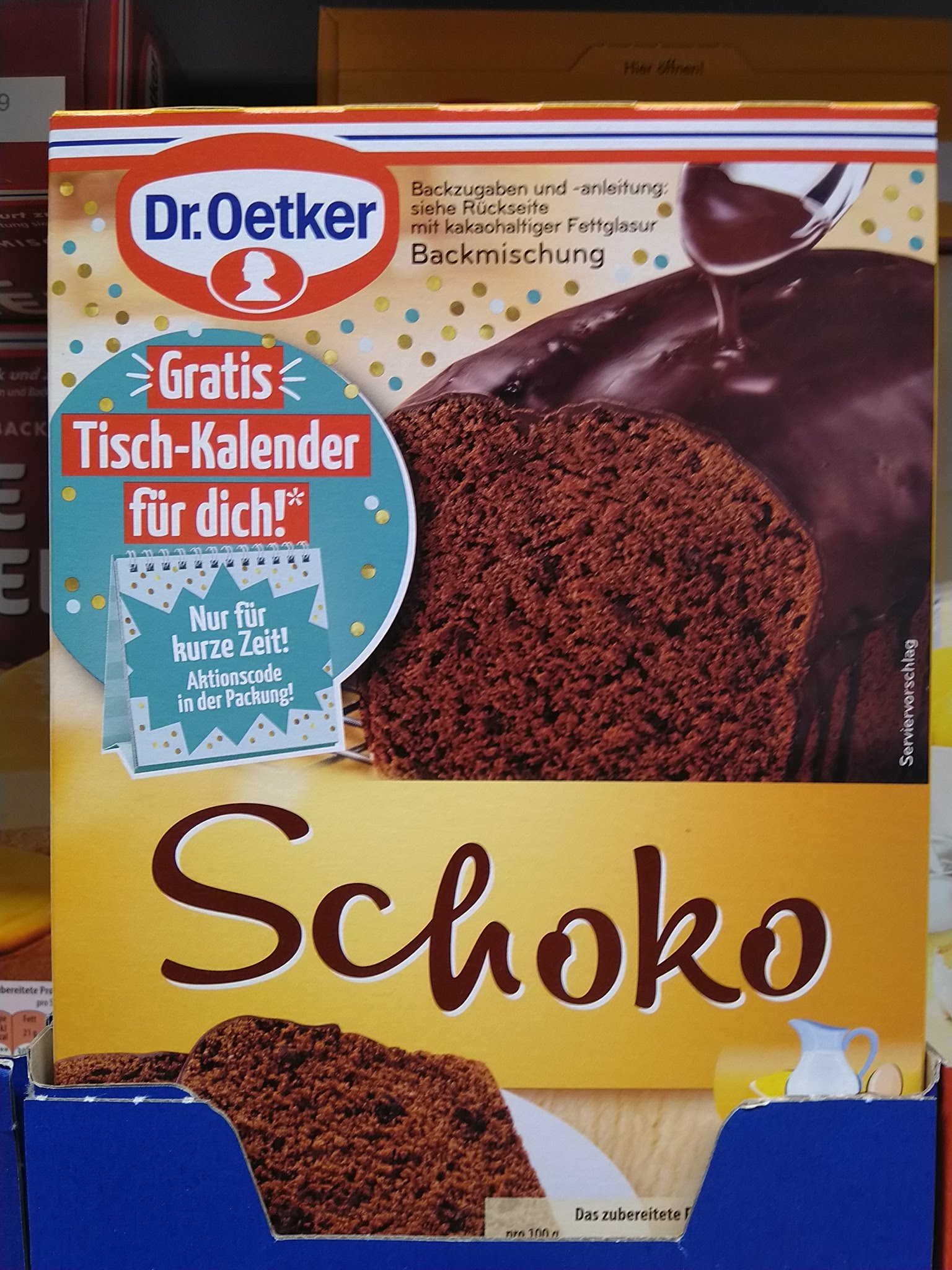 Dr. Oetker Backmischung Tischkalender gratis