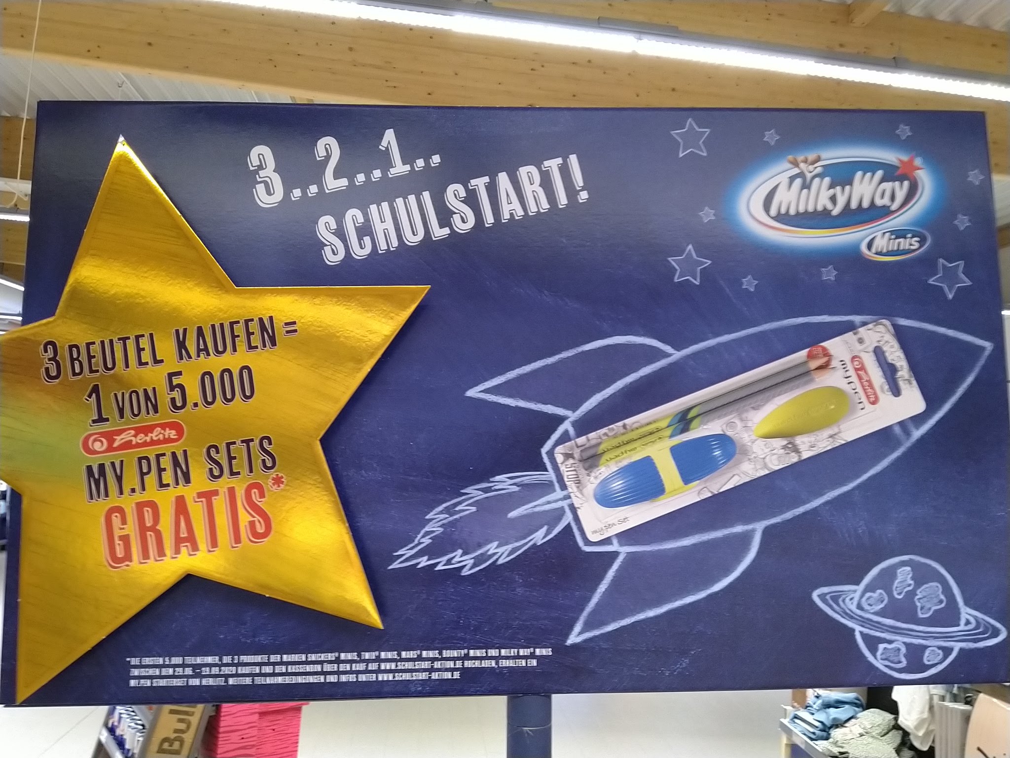 3..2..1 Schulstart: Mars, Twix, Bounty, Snickers, Milky Way Minis: My.Pen Stiftset von Herlitz gratis