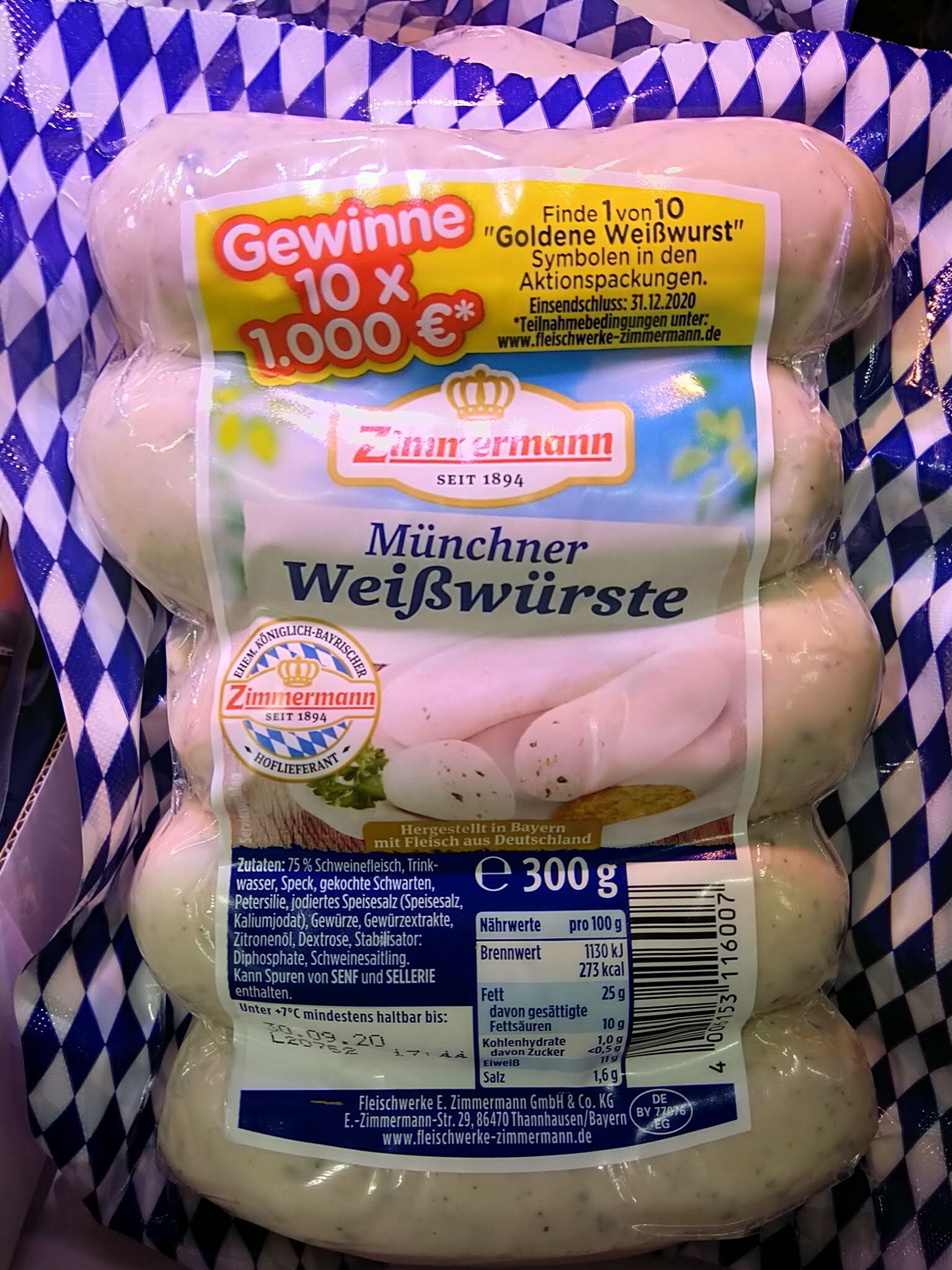 Fleischwerke Zimmermann - Goldene Weißwurst finden und gewinnen