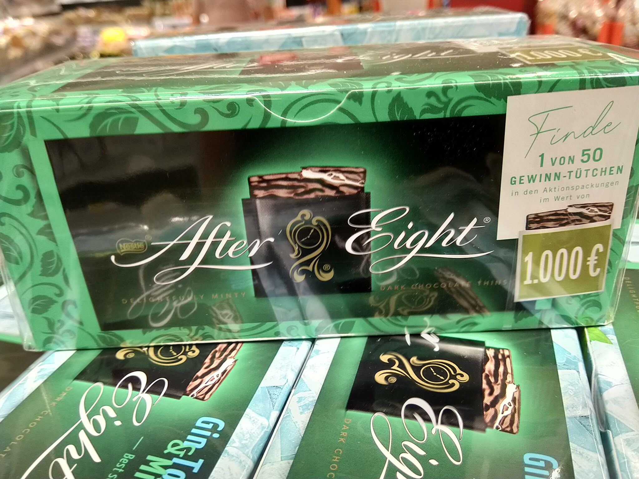 After Eight: Goldenes Gewinntütchen finden, 50x 1000 Euro gewinnen