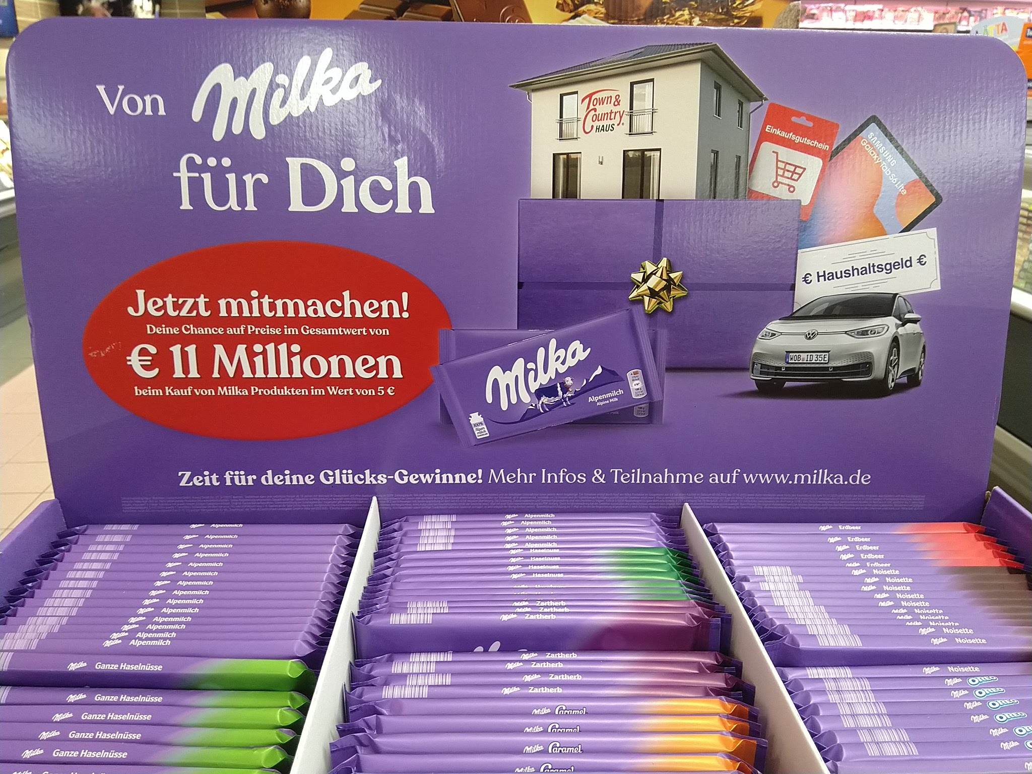 Milka - 11 Millionen Euro, Haus von Town & Country, Haushaltsgeld, VW gewinnen