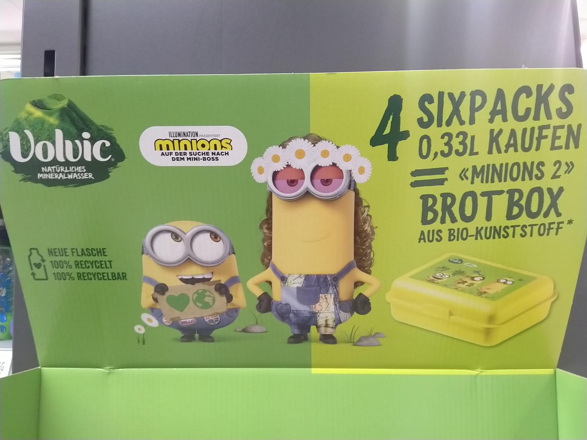 Volvic - Minions 2 Brotdose Lunchbox gratis Volvic - Minions 2 Brotdose Lunchbox gratis