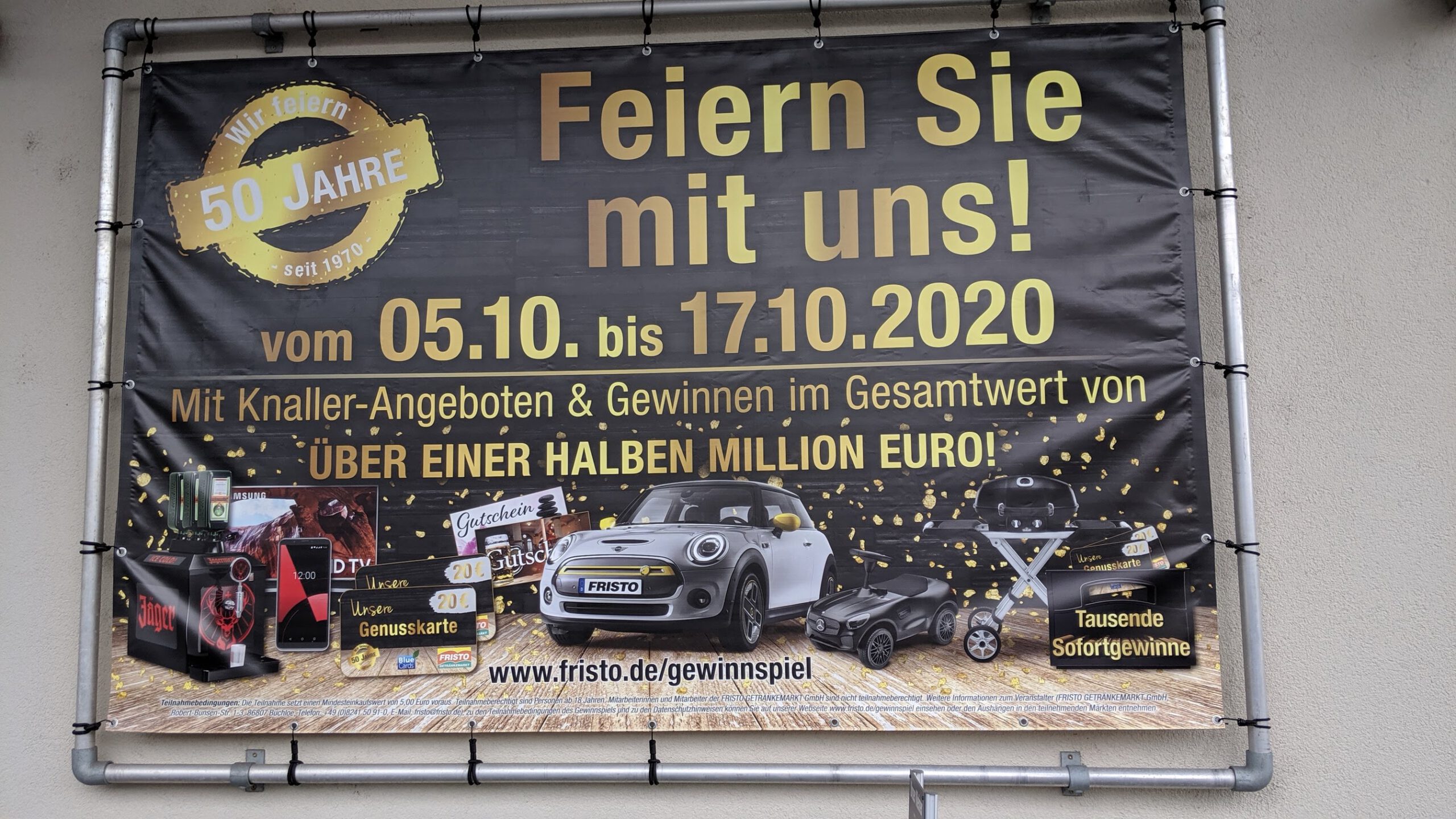 Fristo Getränkemarkt 50 Jahre: Mini Cooper SE gewinnen