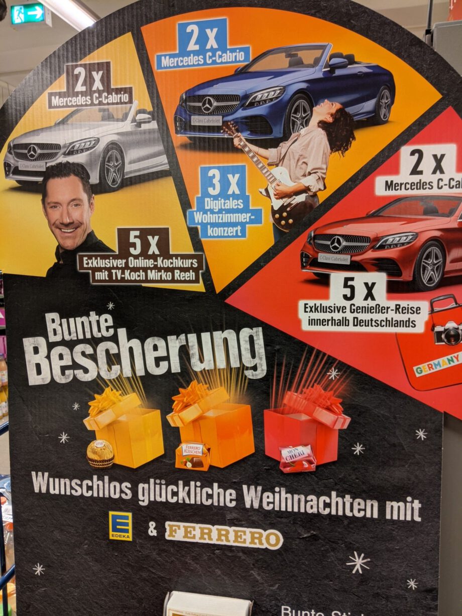 Edeka Bunte Bescherung Gewinnspiel: Weihnachtsrad drehen und gewinnen