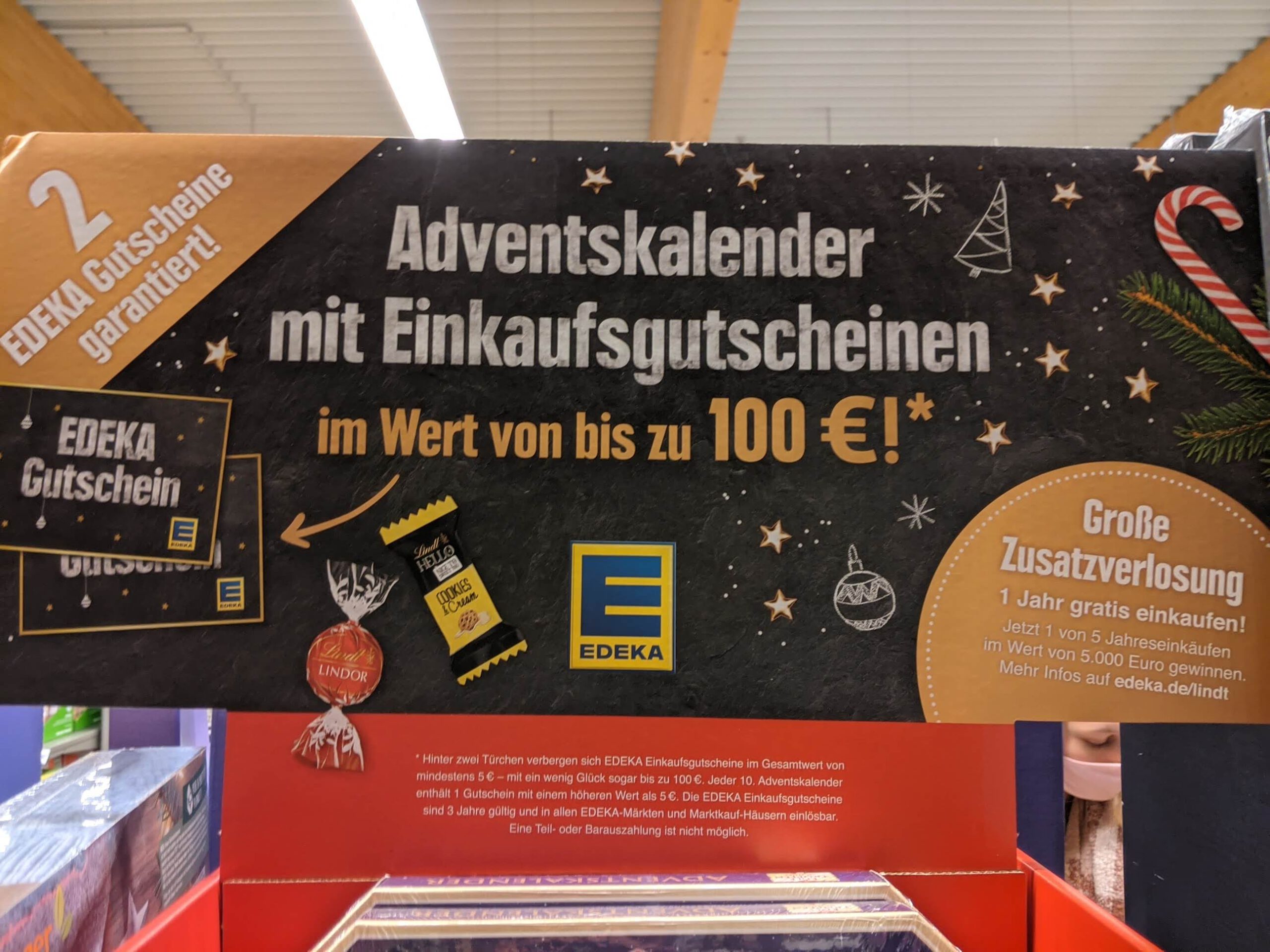 Edeka Lindt Adventskalender Einkaufsgutschein gewinnen