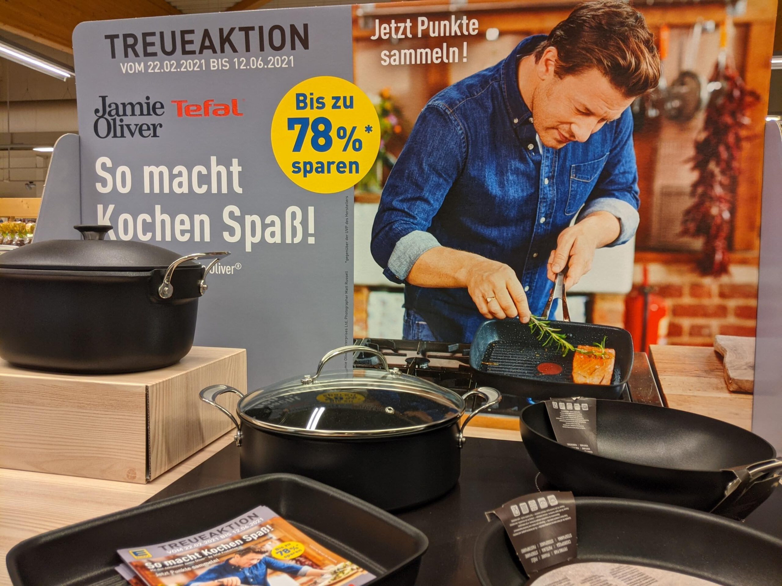 Edeka Marktkauf Treueaktion: Punkte sammeln, Pfannen von Jamie Oliver by Tefal mit Treue-Rabatt