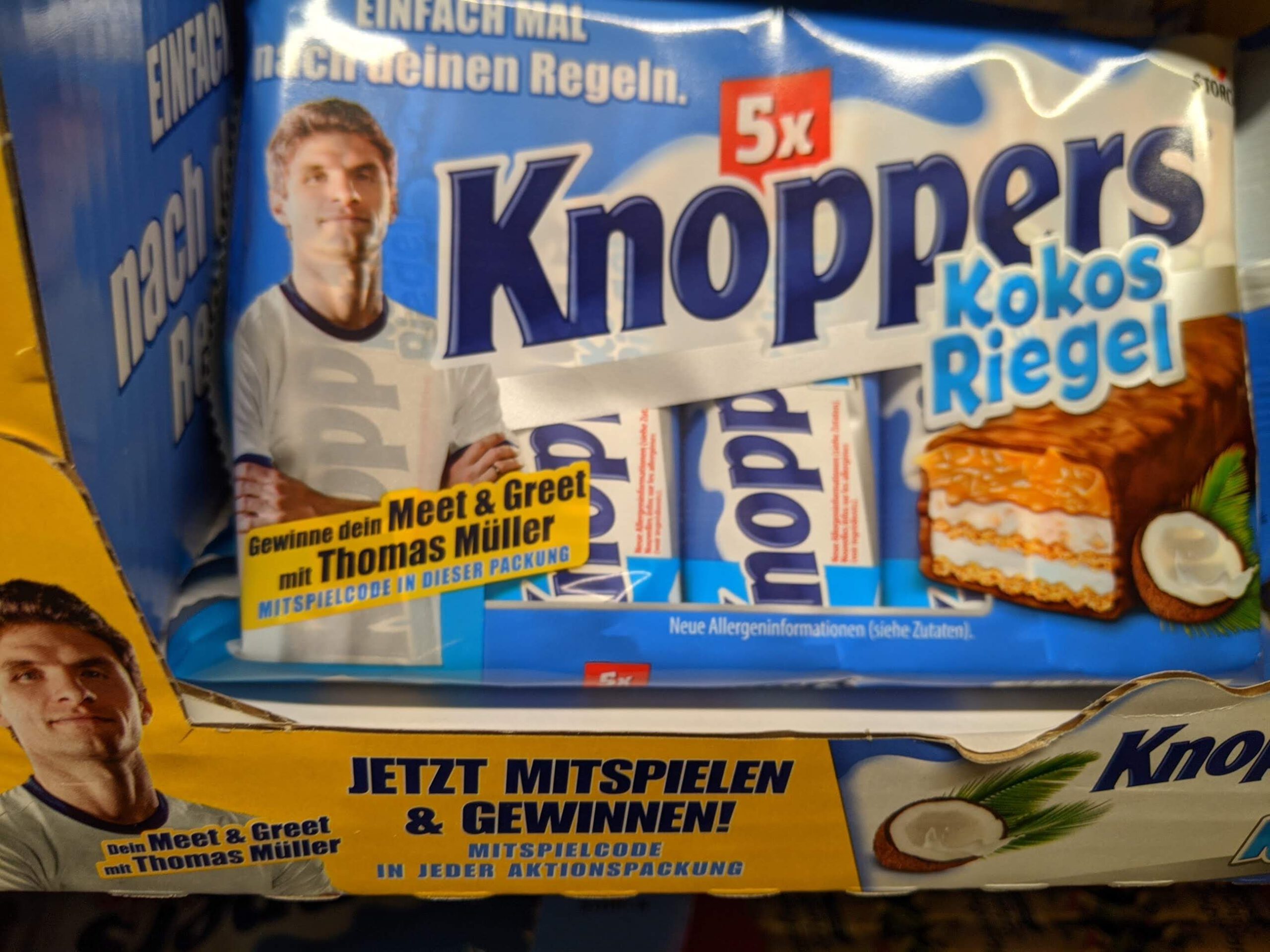 Knoppers: Meet & Greet mit Thomas Müller gewinnen - Mitmach-Code eingeben