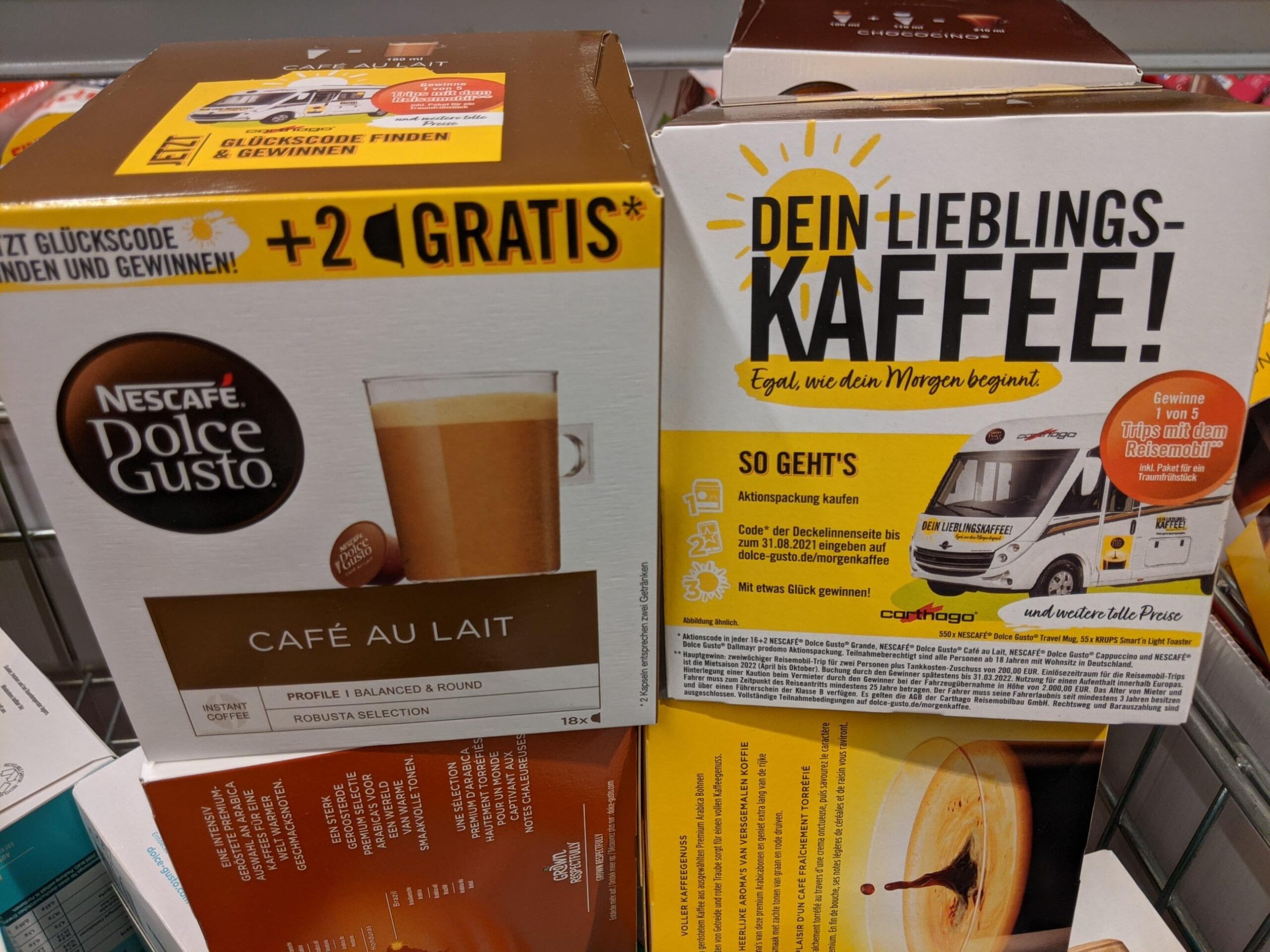 Nescafe Dolce Gusto Morgenkaffee Gewinnspiel: Glückscode eingeben, Wohnmobil-Reise gewinnen Nescafe Dolce Gusto Morgenkaffee Gewinnspiel: Glückscode eingeben, Wohnmobil-Reise gewinnen