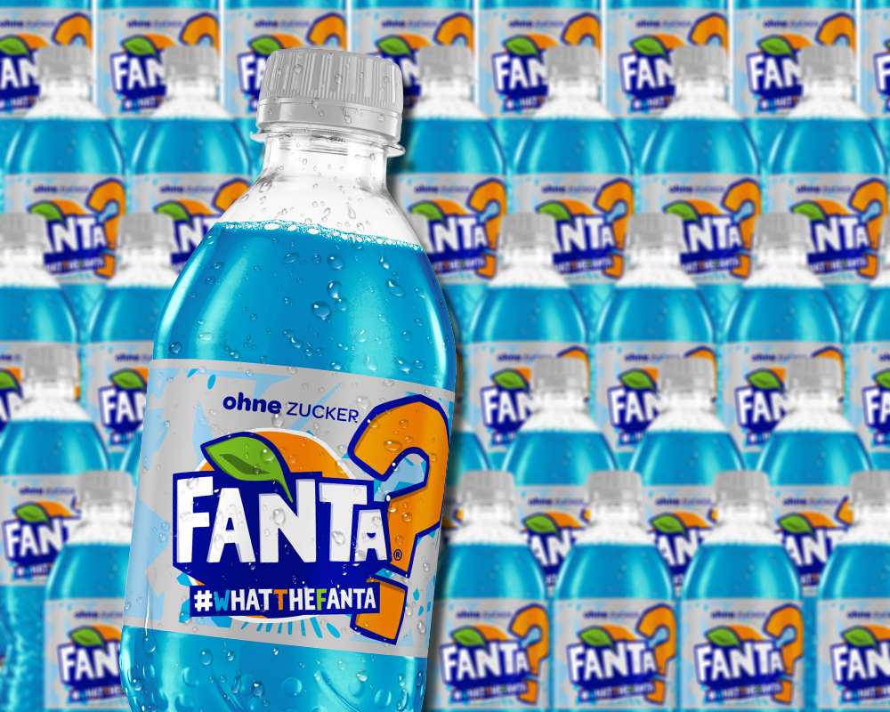 Blaue Fanta: #whatthefanta - Geschmacksrätsel lösen und gewinnen. Foto: Coca Cola