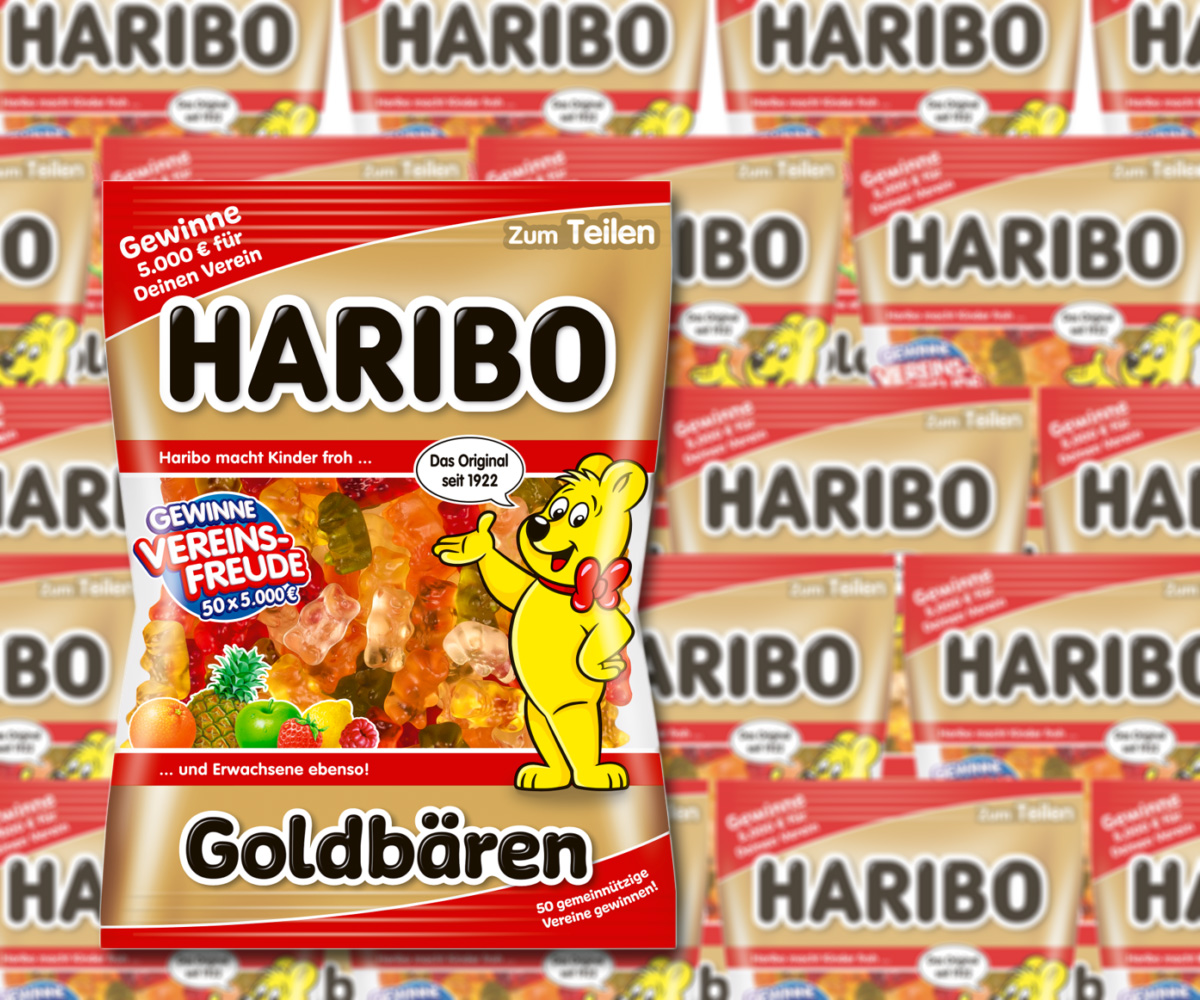 Haribo Vereinsfreude: 50x 5000 Euro für Vereinskasse gewinnen - Code eingeben. Foto: Haribo