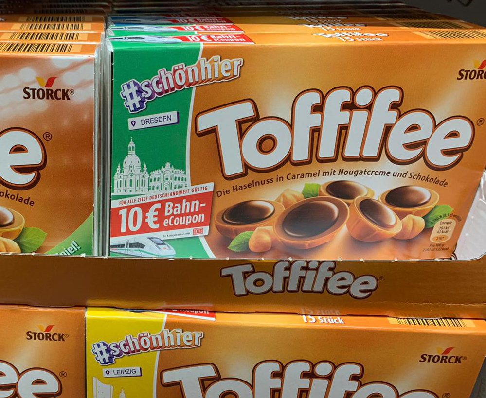 Toffifee: Bahn-eCoupon für 10 € geschenkt