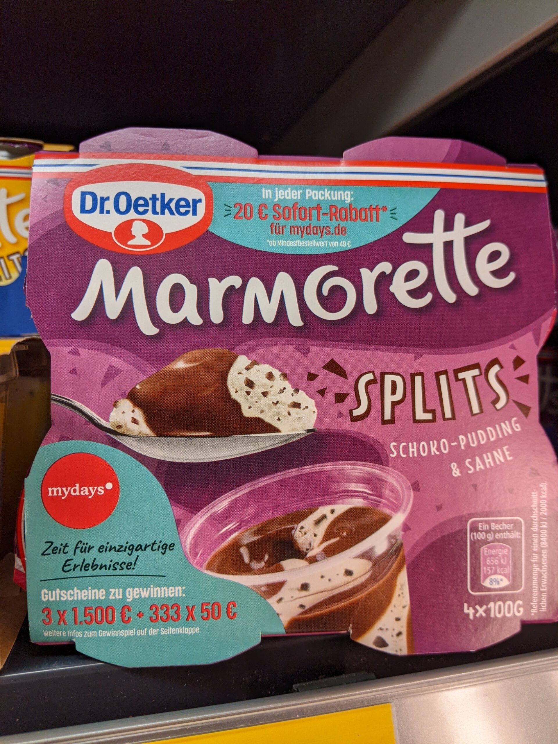 Dr. Oetker Marmorette: 20 Euro Sofortrabatt für Mydays - Gutscheine gewinnen