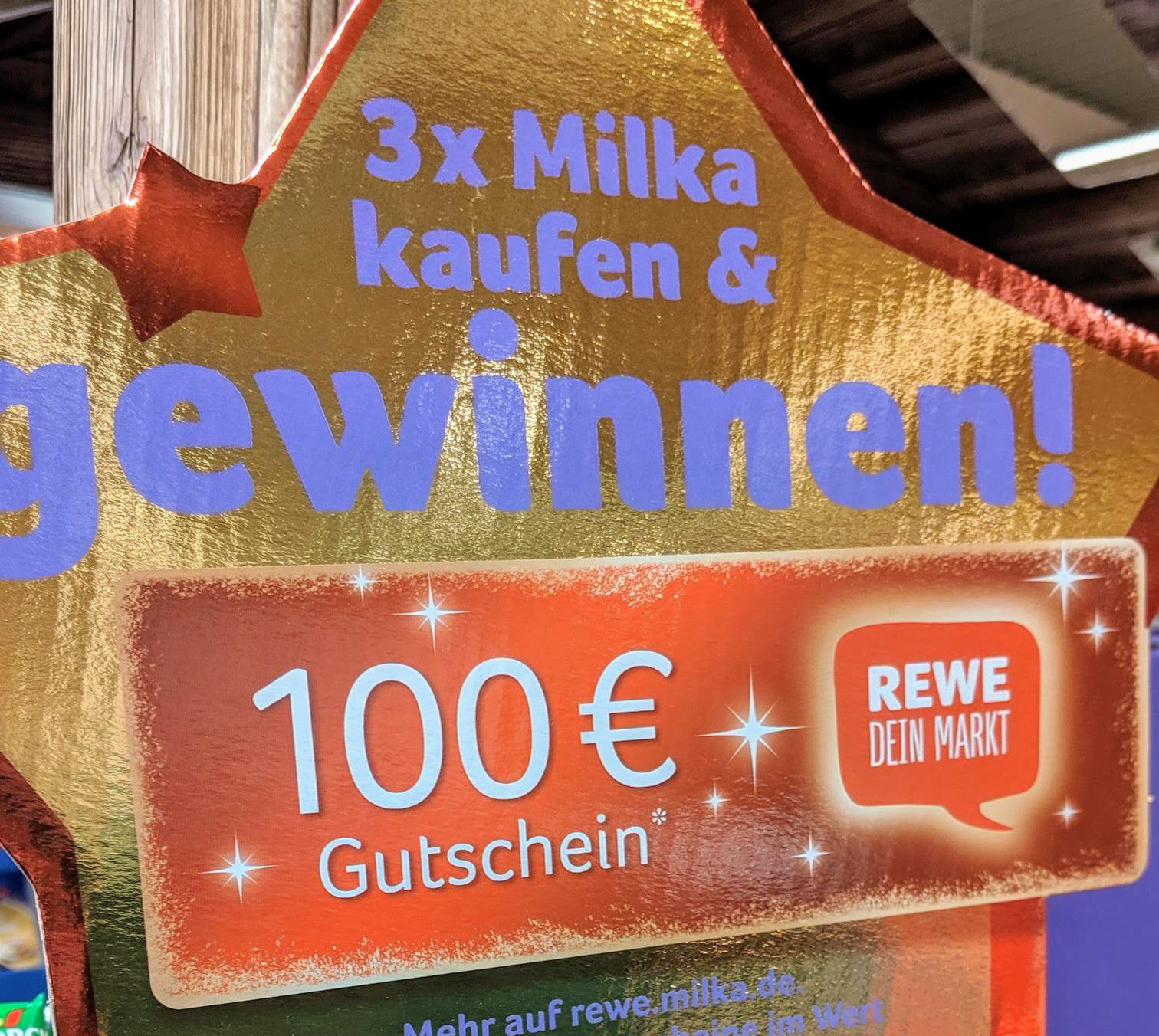 Milka: Rewe-Einkaufsgutscheine gewinnen - Advents-Gewinnspiel mit dem Milka-Rewe-Weihnachtskalender - Kassenbon hochladen