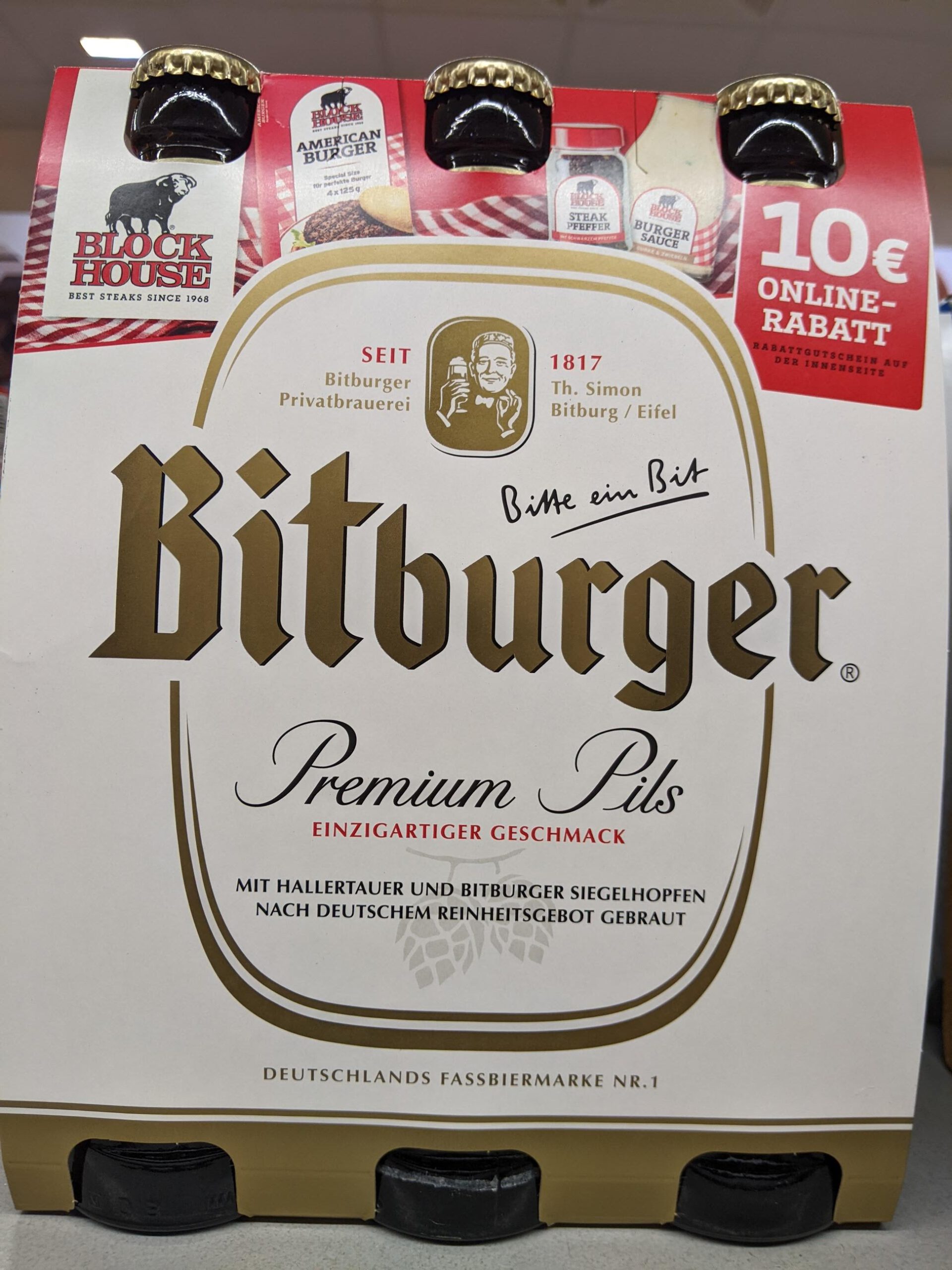 Bitburger: 10 € Rabatt-Gutschein für Block House Online-Shop - Code eingeben