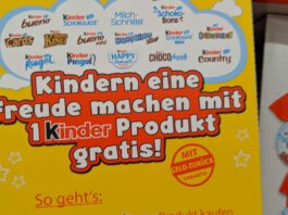 Ferrero Kindertag 2022: ein Kinder-Produkt gratis testen - Kassenbon hochladen