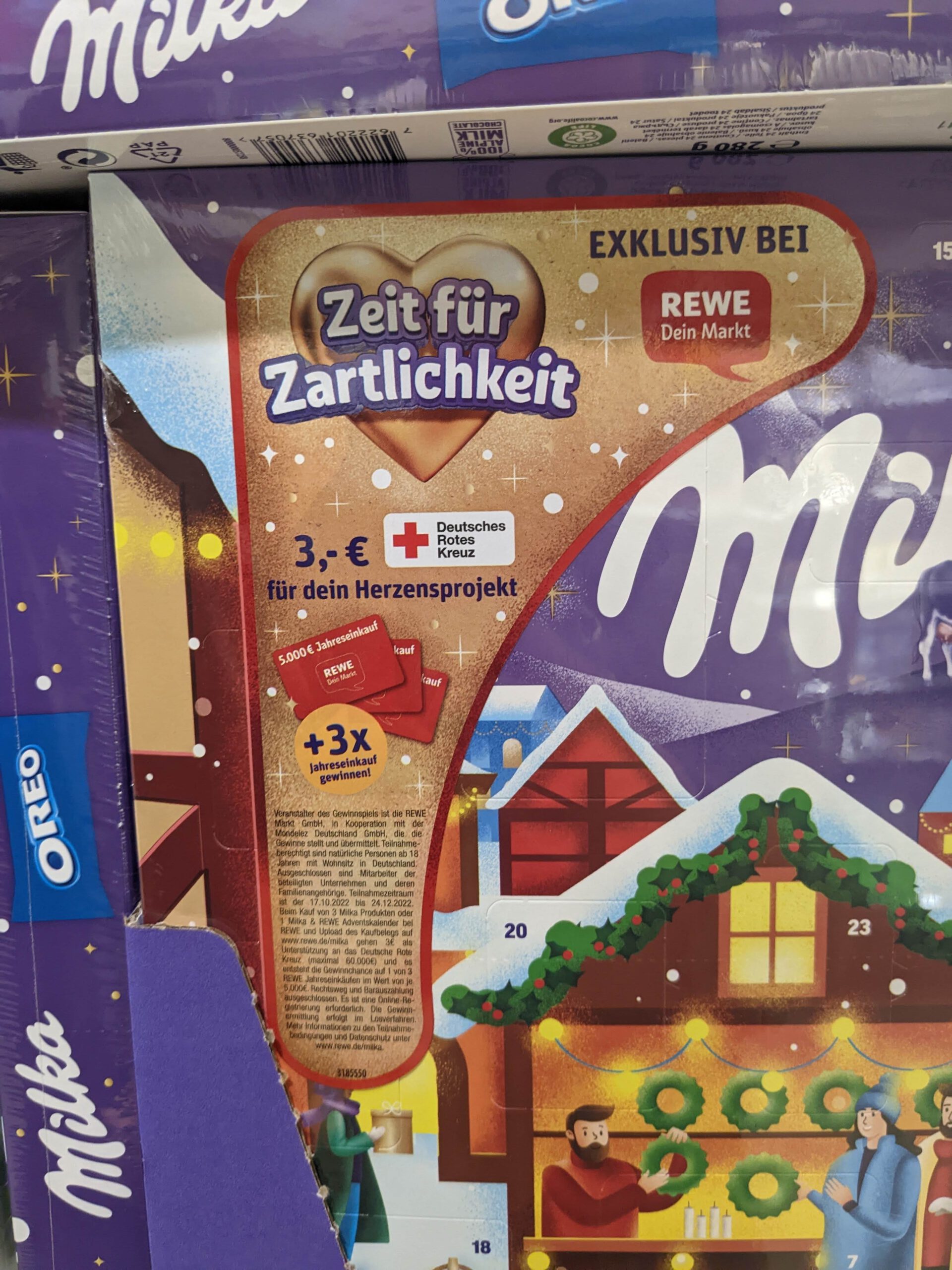 Milka & Rewe Adventskalender: Jahreseinkauf gewinnen - Kassenbon hochladen