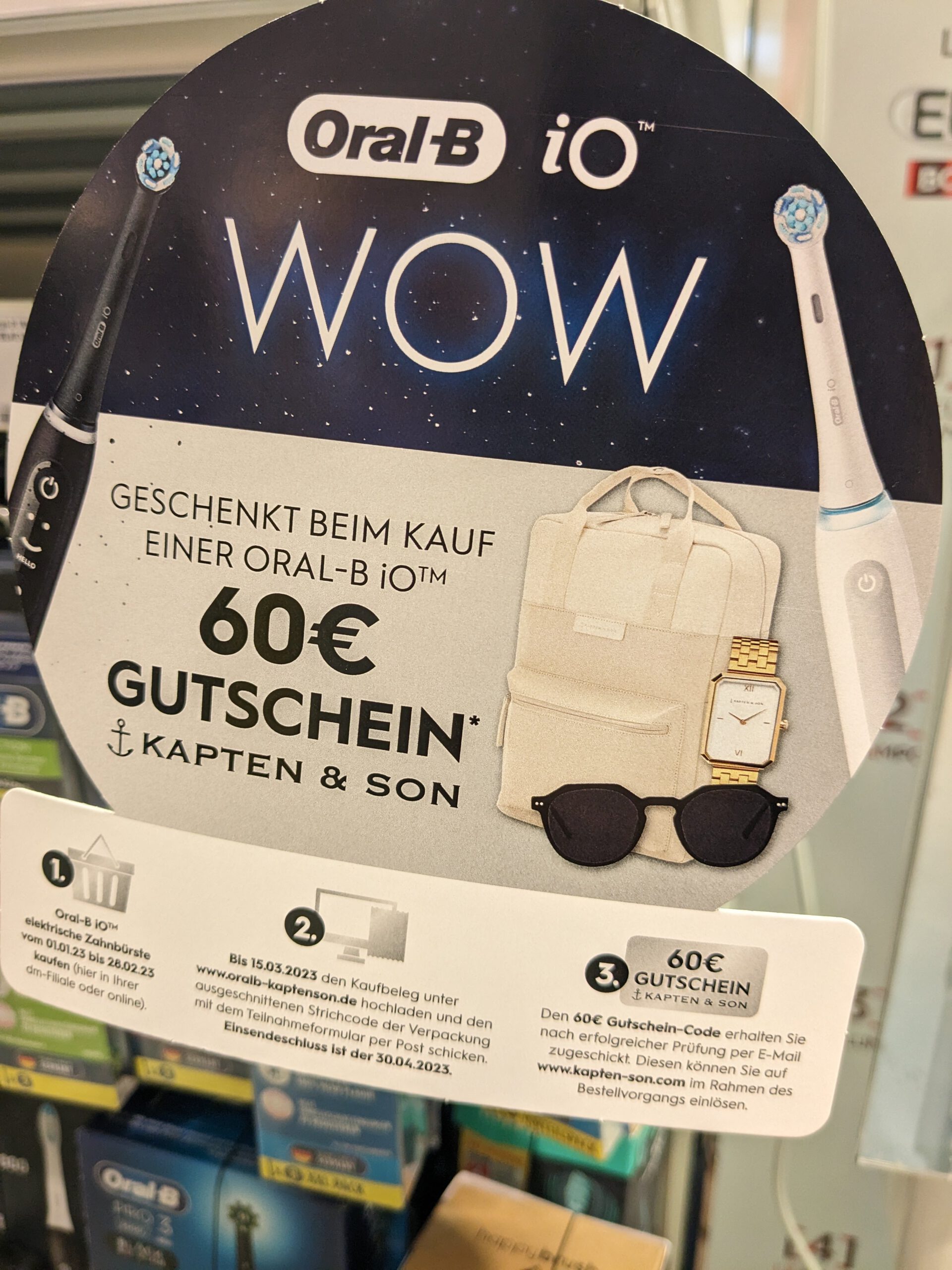 Oral B: 60 Euro Kapten & Son Gutschein gratis