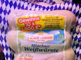 Fleischwerke Zimmermann: Goldene Weißwurst finden - 1000 Euro gewinnen