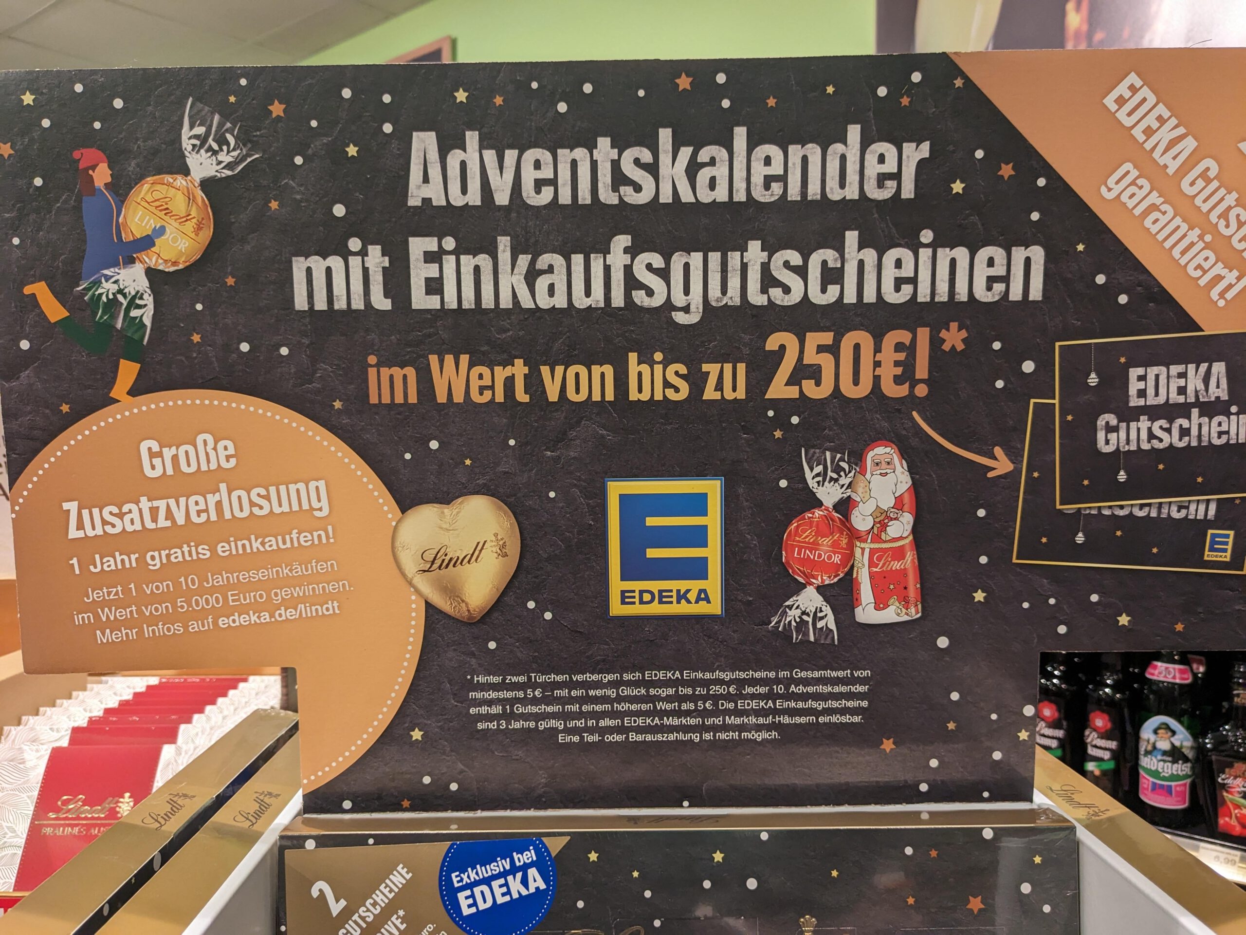 Lindt Adventskalender: 20-500 Euro Depot-Gutschein gratis