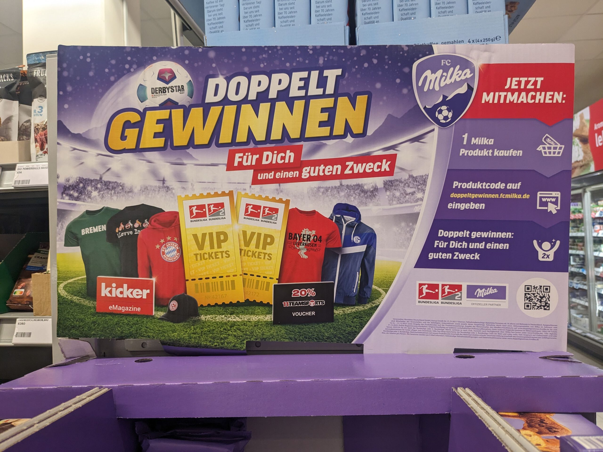 Milka doppelt gewinnen: Bundesliga-VIP-Tickets, Kicker-E-Magazin gewinnen