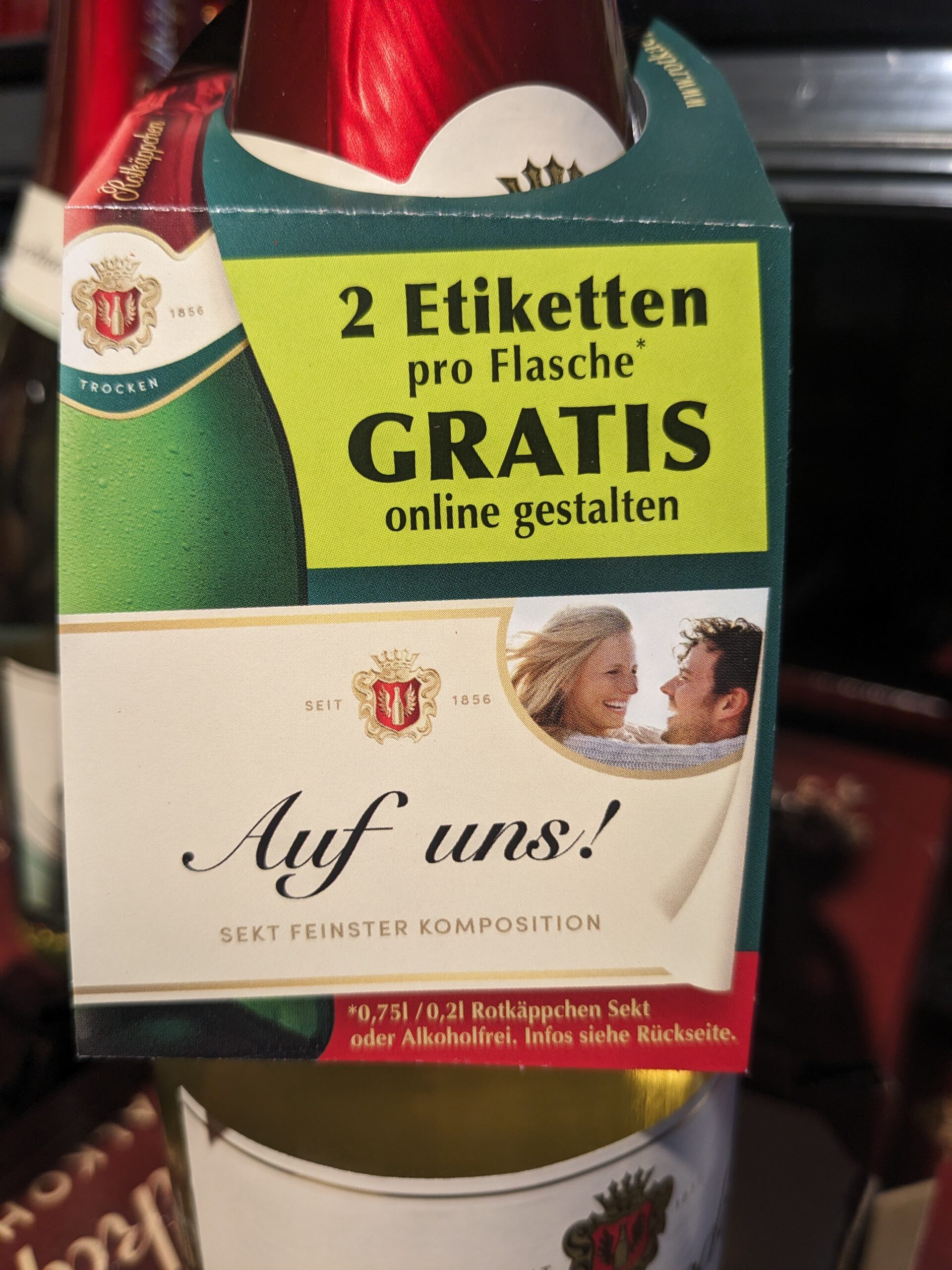 Rotkäppchen: Gratis Etiketten bedrucken