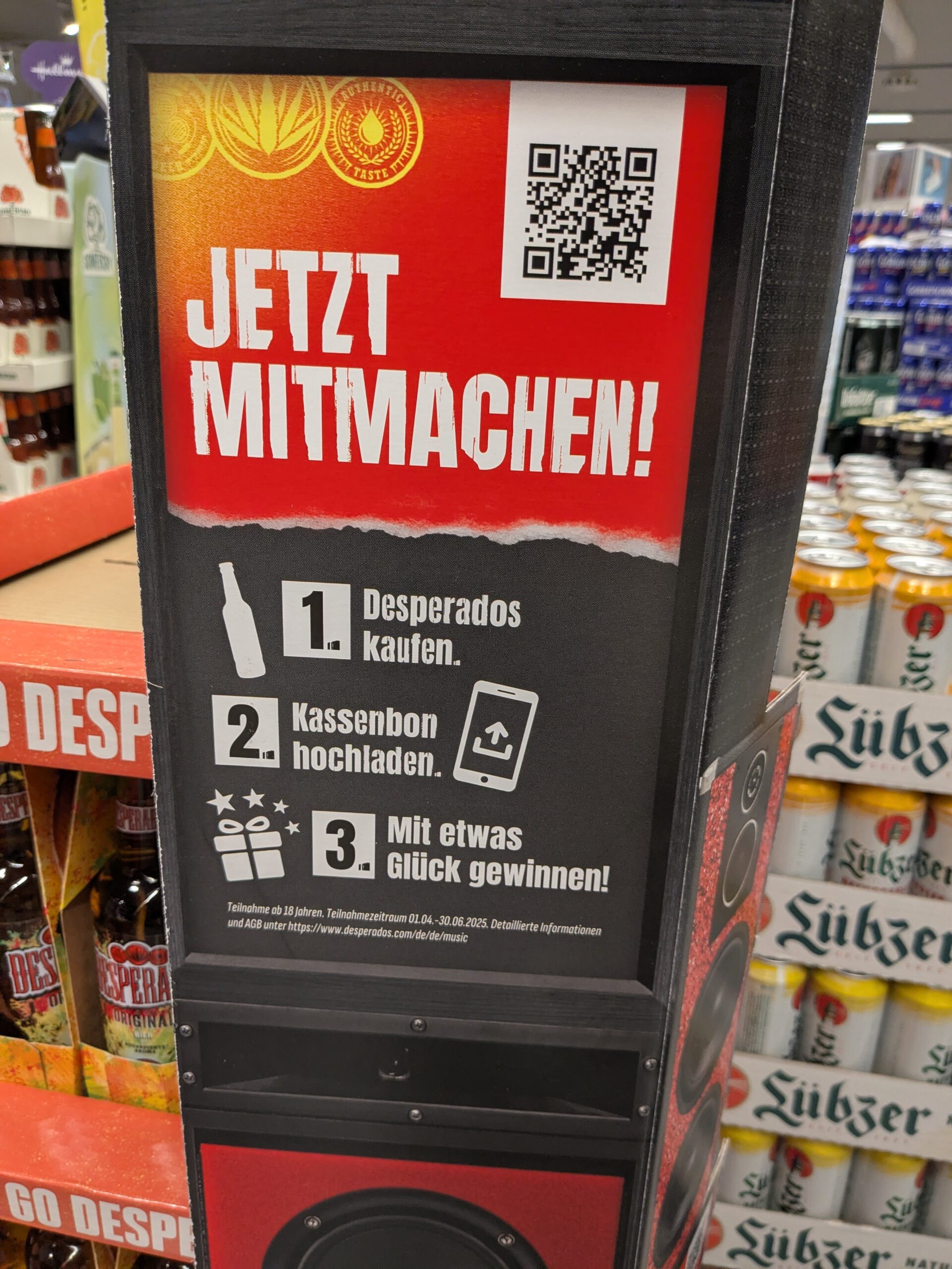 Desperados: Partybox gewinnen - Kassenbon hochladen