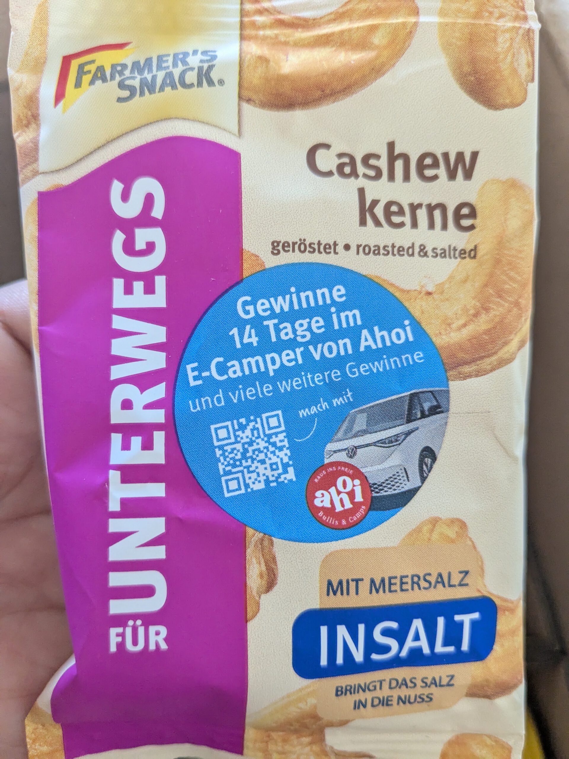 Farmers Snack: 14 Tage im Camper von Ahoi gewinnen Farmers Snack: 14 Tage im Camper von Ahoi gewinnen
